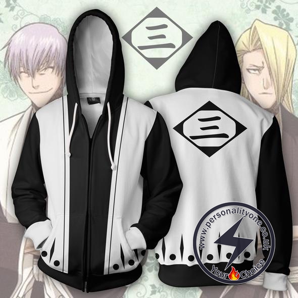 Bleach Ichimaru Gin 3rd Division Zip Up Hoodie Jacket